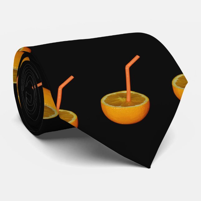 Orange mit orangem Strohhalm Krawatte (Gerollt)
