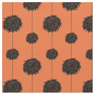 Orange mit schwarzem Pom Poms Chef-Muster Stoff