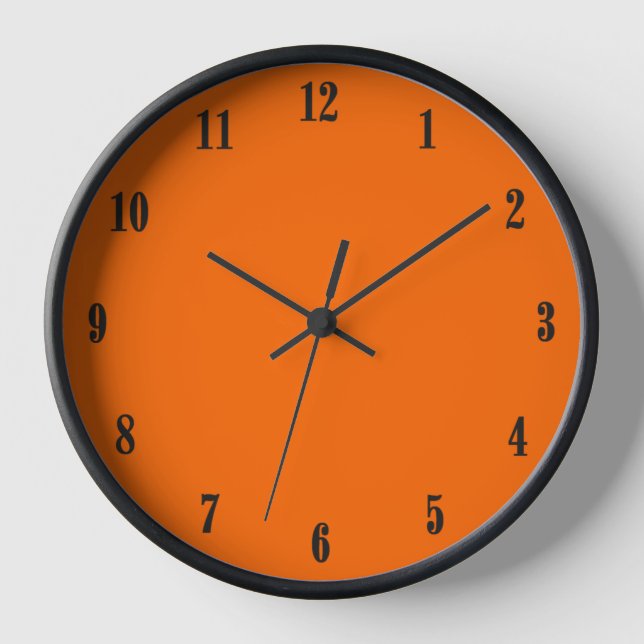 Orange mit schwarzen Schriftart Uhr (Vorderseite)