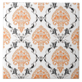 Orange mit Viktorianischem Ohrmuster Fliese