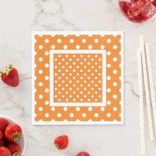 Orange mit weißen Polka Dots Napkins Serviette
