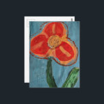 Orange Mixed Media Flower Postkarte<br><div class="desc">A mixed media collage made and photographed by Angelandspot in the year 2026 with a flower on a blue background</div>