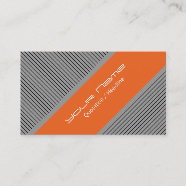 Orange Modern Business Card Visitenkarte (Vorderseite)