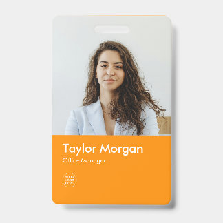Orange Modern Business ID Card | Mitarbeiter-Abzei Ausweis