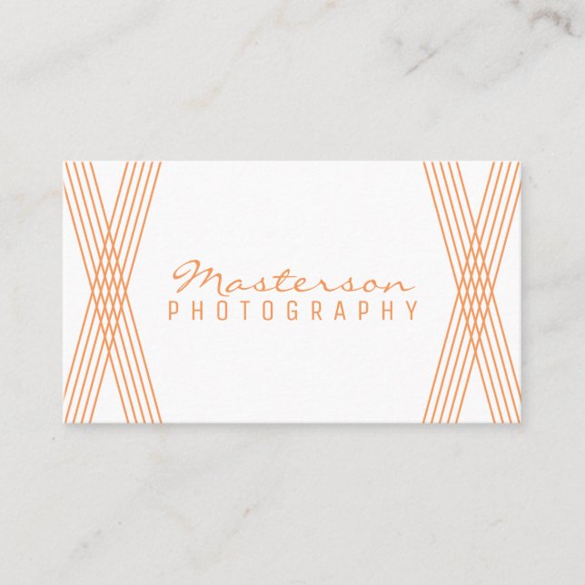 Orange Modern Deko Business Card Visitenkarte (Vorderseite)