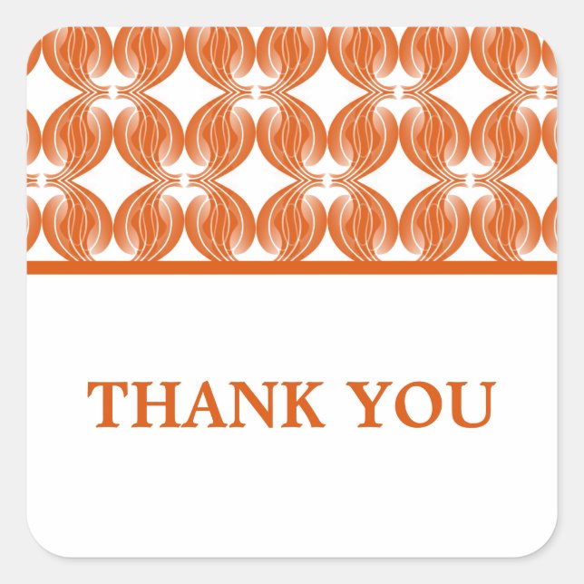 Orange Modern Deko Danke Stickers (Vorderseite)