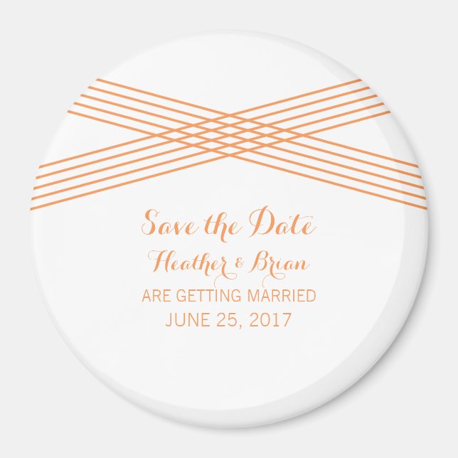 Orange Modern Deko Save the Date Magnet (Vorne)