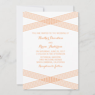 Orange Modern Deko Wedding Einladung