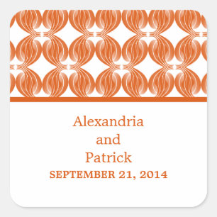 Orange Modern Deko Wedding Stickers