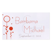 Orange Modern Floral Dot Simple Gastgeschenk Hochz