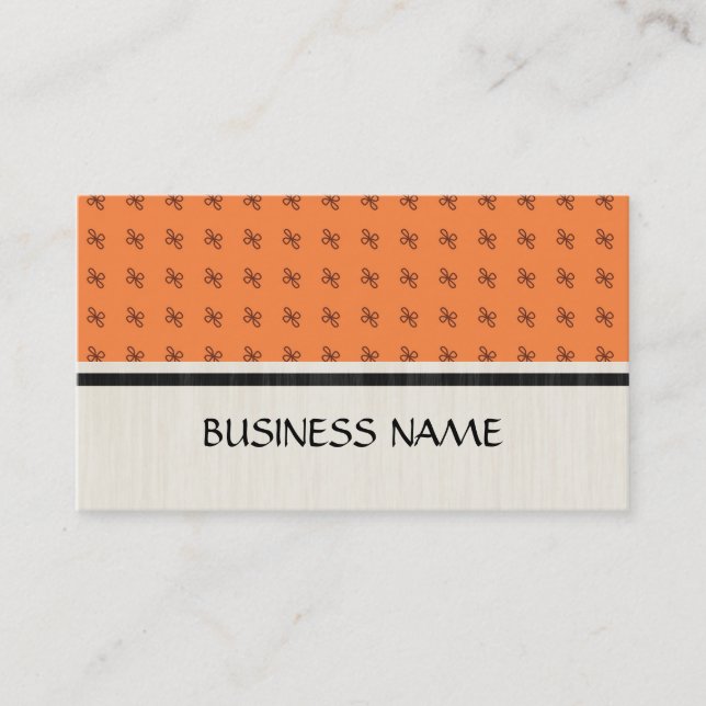 Orange Modern Geometric Muster Visitenkarte (Vorderseite)