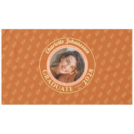 Orange Modern Graduation Photo Cap Pattern Tischdecke