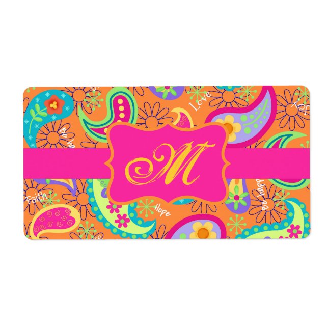 Orange Modern Paisley Whimsy Pattern (Vorne)
