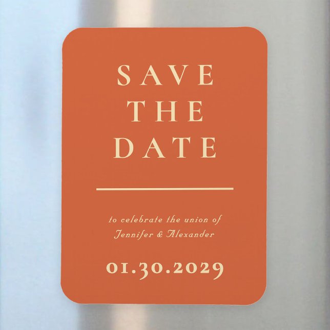 Orange Modern Save the Date Magnet (Von Creator hochgeladen)