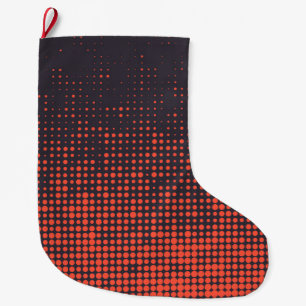 Orange, moderne, urbane Halbtöne-Punkte-Musterdesi Großer Weihnachtsstrumpf