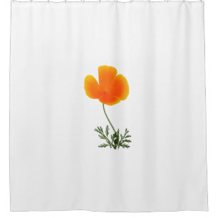 orange Mohnblume Duschvorhang