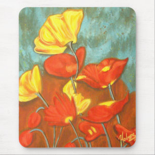 Orange Mohnblumen Mousepad
