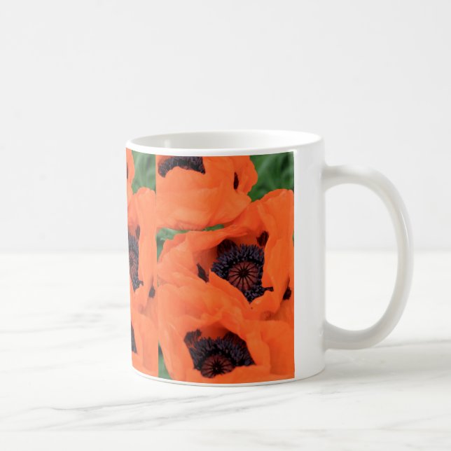 Orange Mohnblumen-Tasse Tasse (Rechts)
