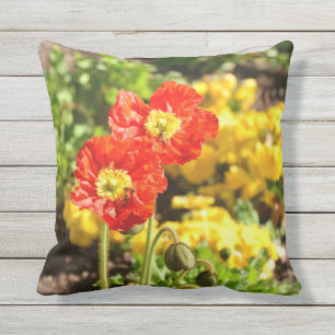orange Mohnblumen throwpillow im Freien Kissen Für Draußen