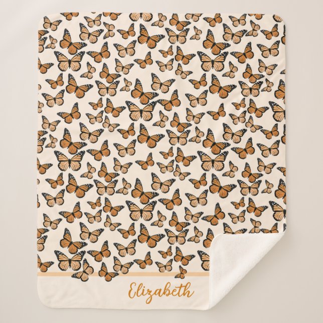 Orange Monarch Butterflies Individuelle Name Sherpadecke (Vorderseite)