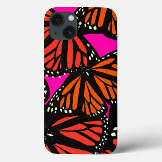 Orange Monarch Butterfly Handy Case rosa Schwarz