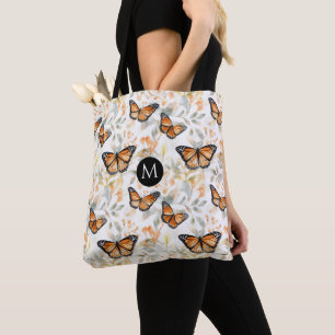 Orange Monarch Butterfly Muster Monogram