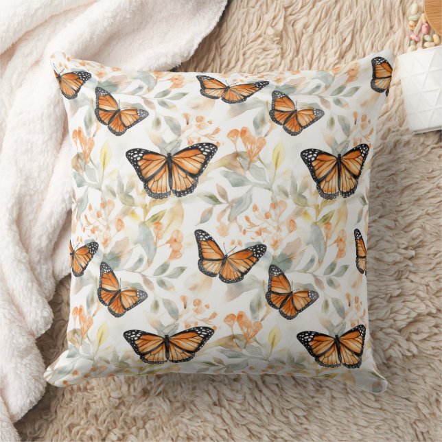 Orange Monarch Butterfly Pattern Kissen (Decke)