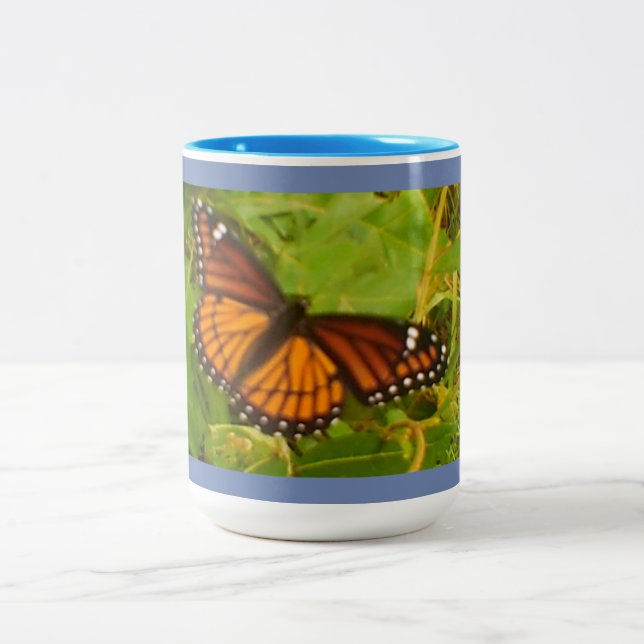 Orange Monarch Zweifarbige Tasse (Mittel)