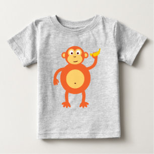Orange Monkey Baby T-shirt