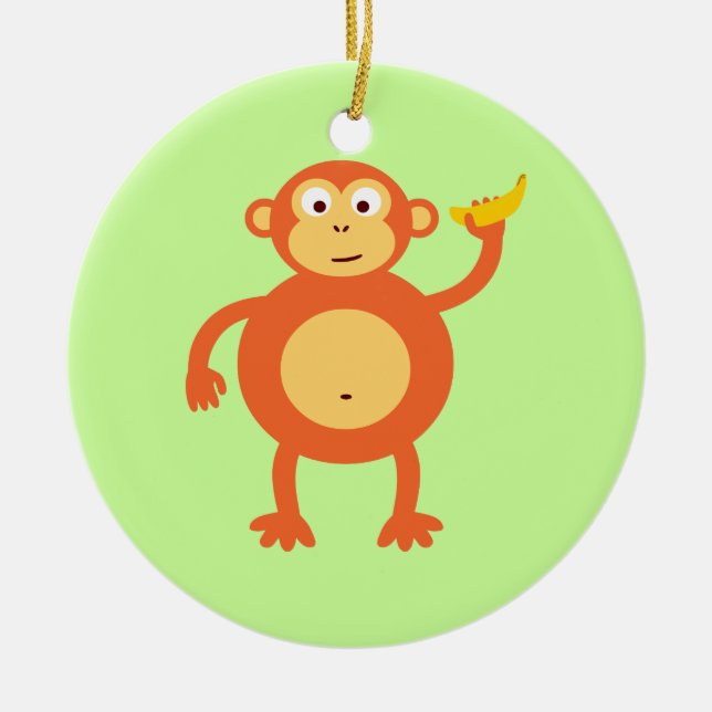Orange Monkey Keramikornament (Vorne)
