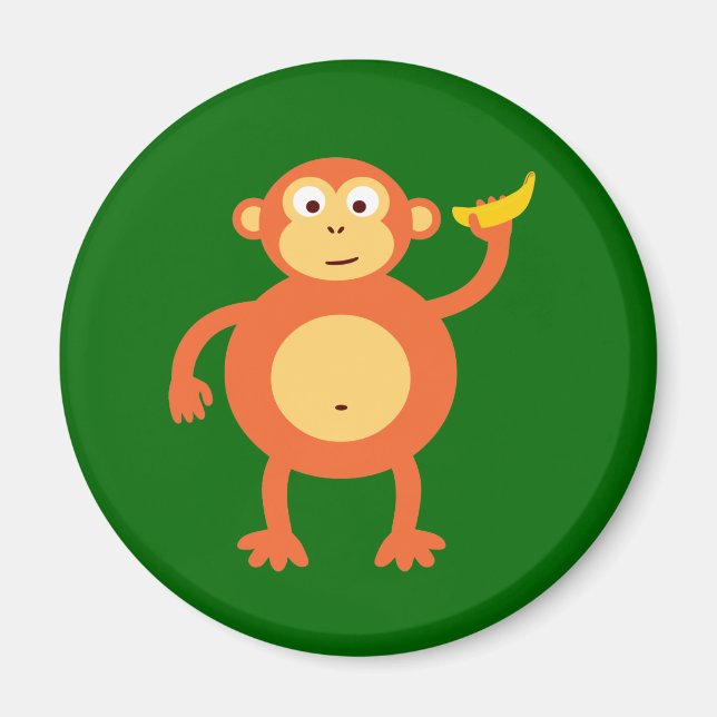 Orange Monkey Magnet (Vorne)