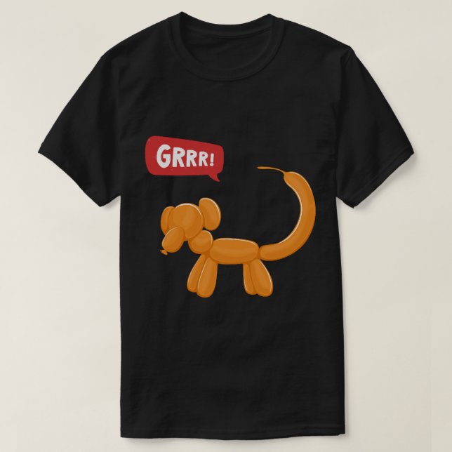 Orange Monkey Party Ballon Hund - GRRR! T-Shirt (Design vorne)