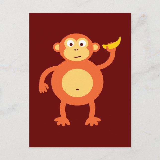 Orange Monkey Postkarte (Vorderseite)