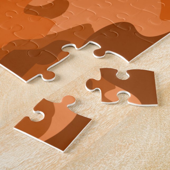 Orange Monocolor Camouflage Baseball Puzzle (Seite)