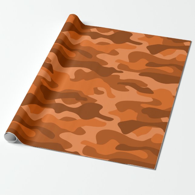 Orange-Monocolor-Camouflage Geschenkpapier (Ungerollt)