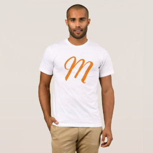 Orange Monogram Eigenname Ersetzen Text T-Shirt