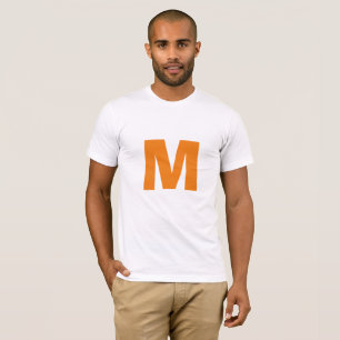 Orange Monogram Eigenname Ersetzen Text T-Shirt