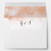 Orange Monogram Elegant Calligraphy Script Hochzei