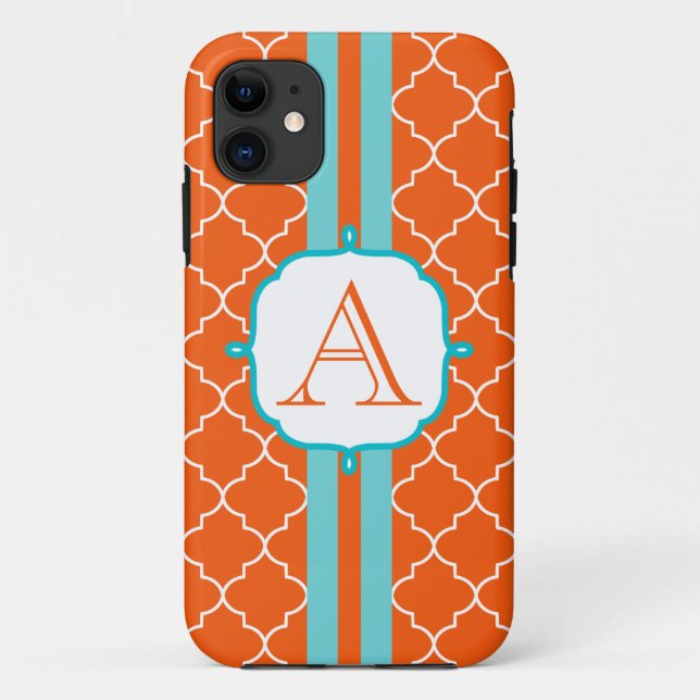 Orange Monogram Phone 5 Fall Case-Mate iPhone Hülle (Rückseite)