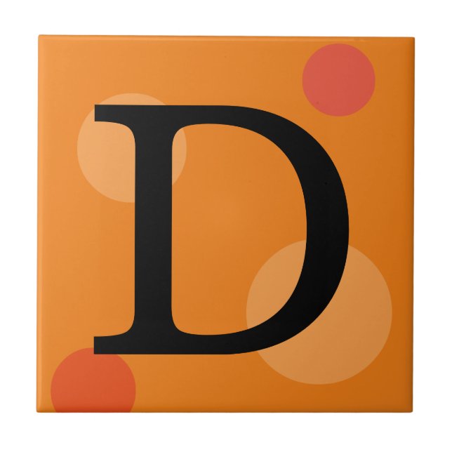 ORANGE MONOGRAM UND POLKA DOPPELTITEL FLIESE (Vorderseite)