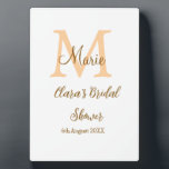 Orange Monogramm Brautparty geben den Namen modern Fotoplatte<br><div class="desc">schönes Design</div>