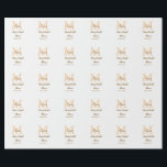 Orange Monogramm Brautparty geben den Namen modern Geschenkpapier<br><div class="desc">schönes Design</div>