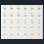 Orange Monogramm Brautparty geben den Namen modern Geschenkpapier<br><div class="desc">schönes Design</div>