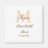 Orange Monogramm Brautparty geben den Namen modern