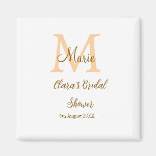 Orange Monogramm Brautparty geben den Namen modern Magnet