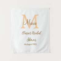 Orange Monogramm Brautparty geben den Namen modern
