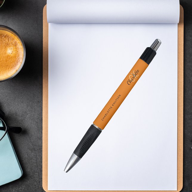 Orange Monogramm-Namensschild Kugelschreiber (Von Creator hochgeladen)