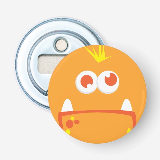 Orange Monster Face Flasche Opener Flaschenöffner (Vorderseite)