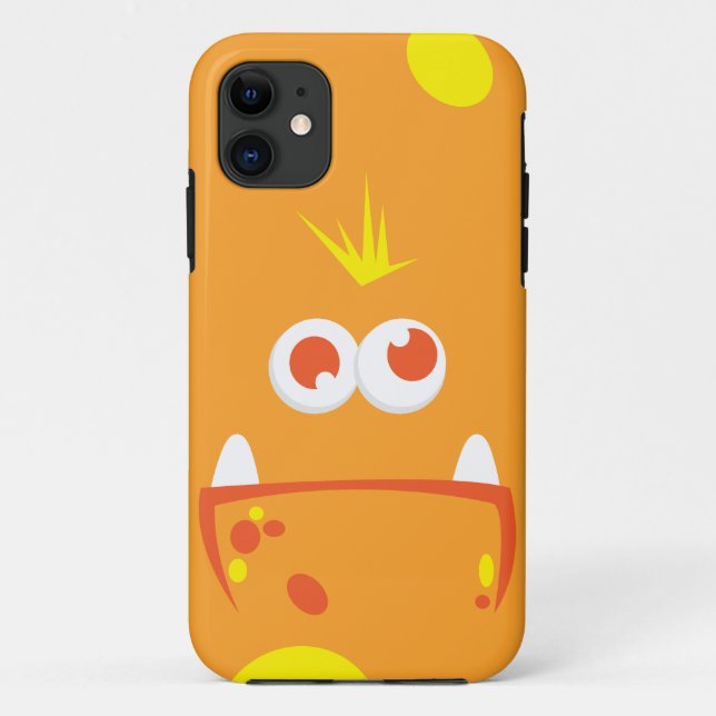 Orange Monster Face iPhone Case (Rückseite)