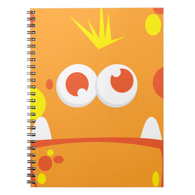 Orange Monster Face Notebook Notizblock (Vorderseite)